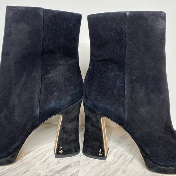 Sam Edelman Jaye Heeled Black Suede Bootie 10M - Picture 8 of 16